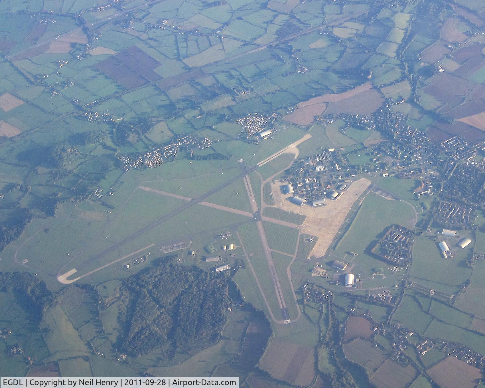 RAF Lyneham Airport, Wiltshire, England United Kingdom (EGDL) - taken from flight approaching London Heathrow 28 Sept 2011 about 07:30 hours