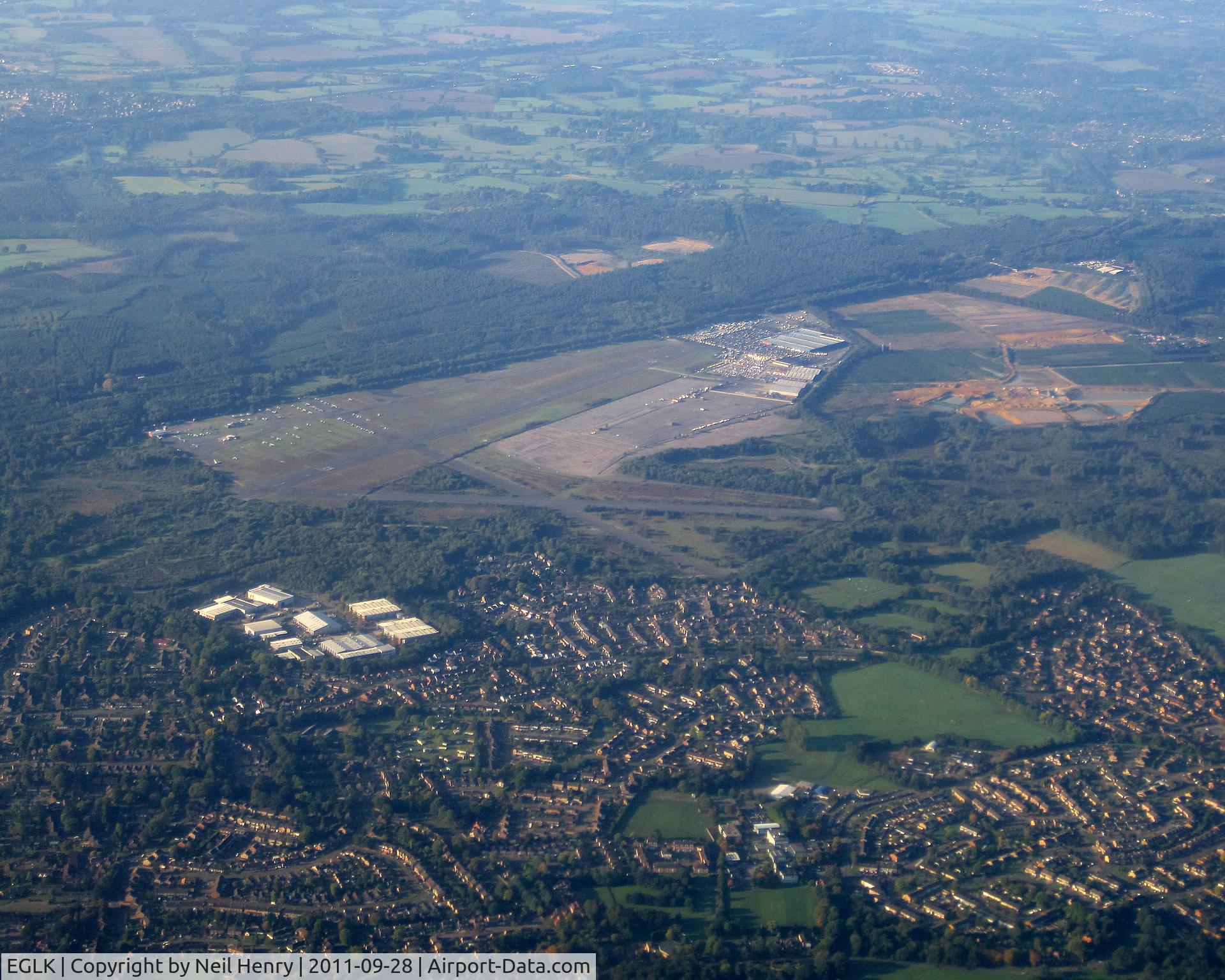 Blackbushe Airport, Camberley, England United Kingdom (EGLK) - taken from flight on approach to London Heathrow 28 Sept 2011 about 08:03 hours