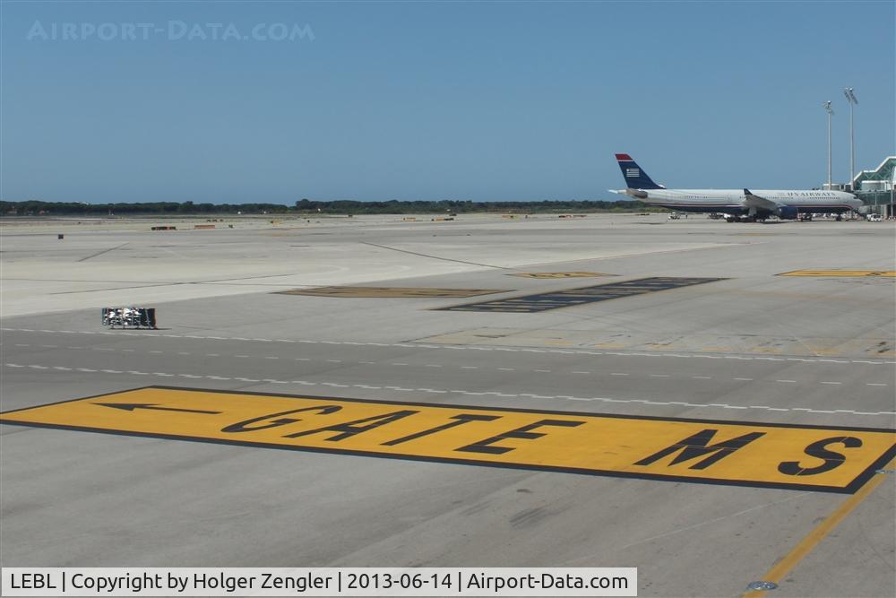 Barcelona International Airport, Barcelona Spain (LEBL) - View over southern apron.....