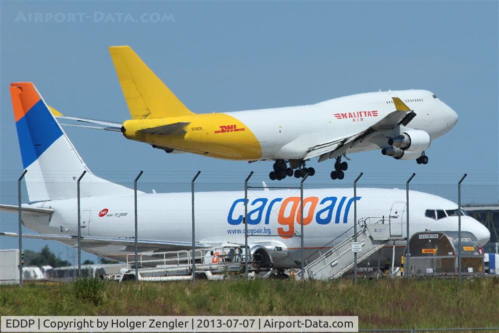 Leipzig/Halle Airport, Leipzig/Halle Germany (EDDP) - Big Baby for apron 4 east and small freighter on apron 2 both engaged in serving DHL Air Hub Leipzig with parcels and more......
