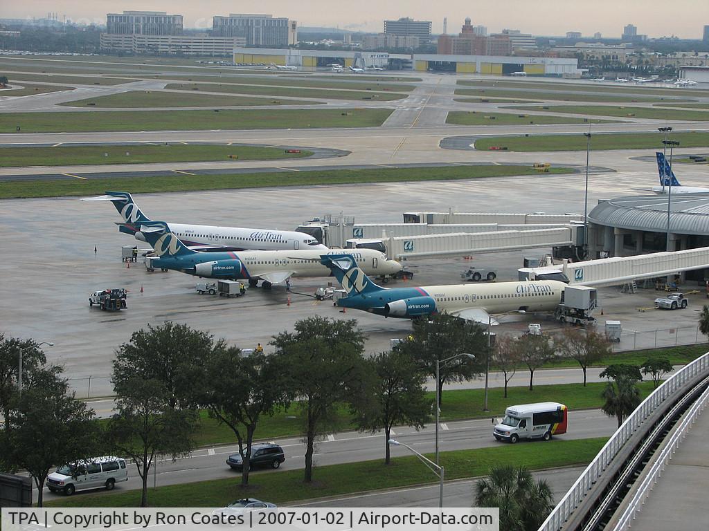 Tampa International Airport (TPA) - AirTran aircraft at remote terminal B at Tampa Int'l Airport