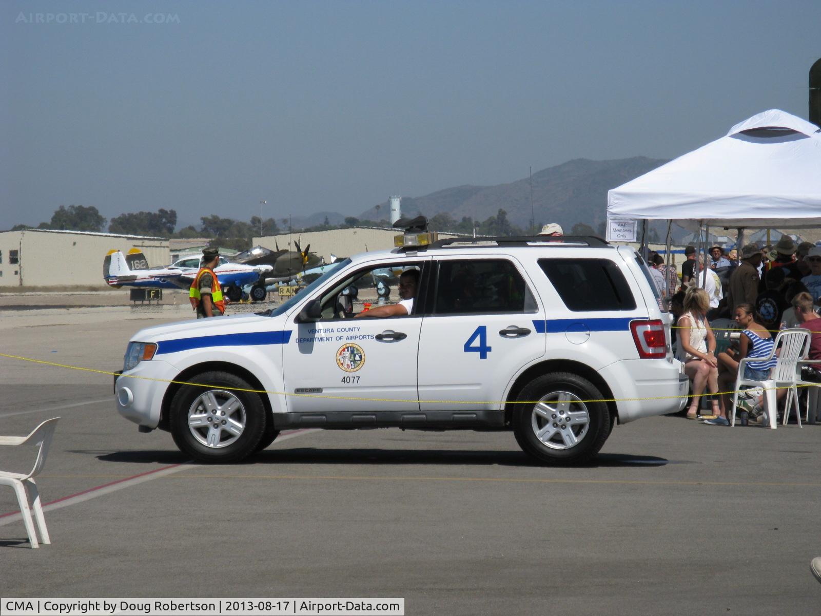 Camarillo Airport (CMA) - Camarillo Airport Patrol Car #4. CMA is owned by Ventura County, as is OXR-Oxnard is nearby also with an Airport Traffic Control Tower.