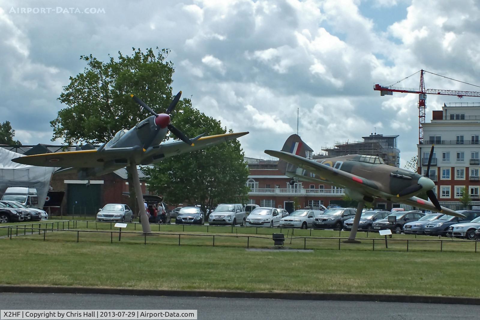 X2HF Airport - Hurricane and Spitfire replicas at RAF Museum Hendon
