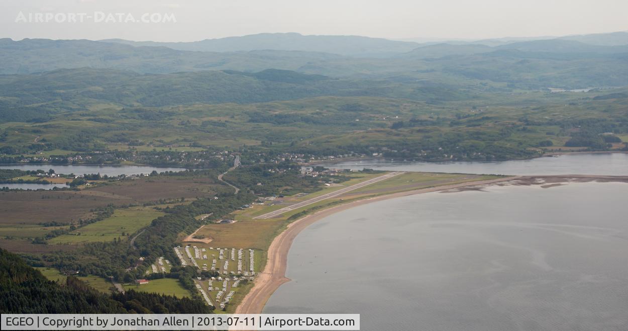 Oban Airport, Oban, Scotland United Kingdom (EGEO) - Northern approach to Runway 19.