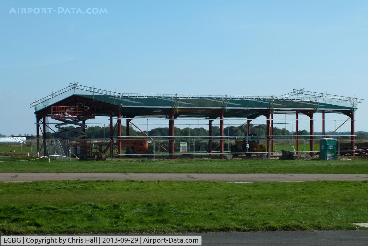 Leicester Airport, Leicester, England United Kingdom (EGBG) - new Helicopter hangar being built at Leicester