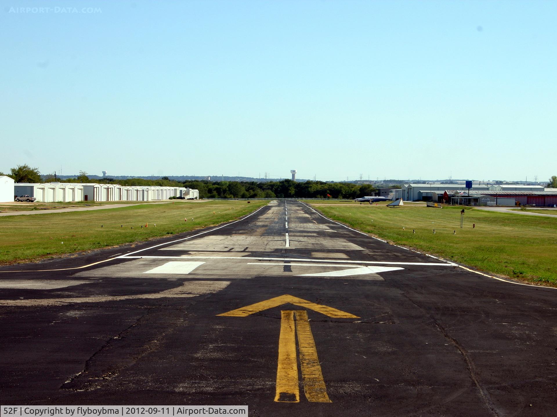 Northwest Regional Airport (52F) - Looking down Runway 17.