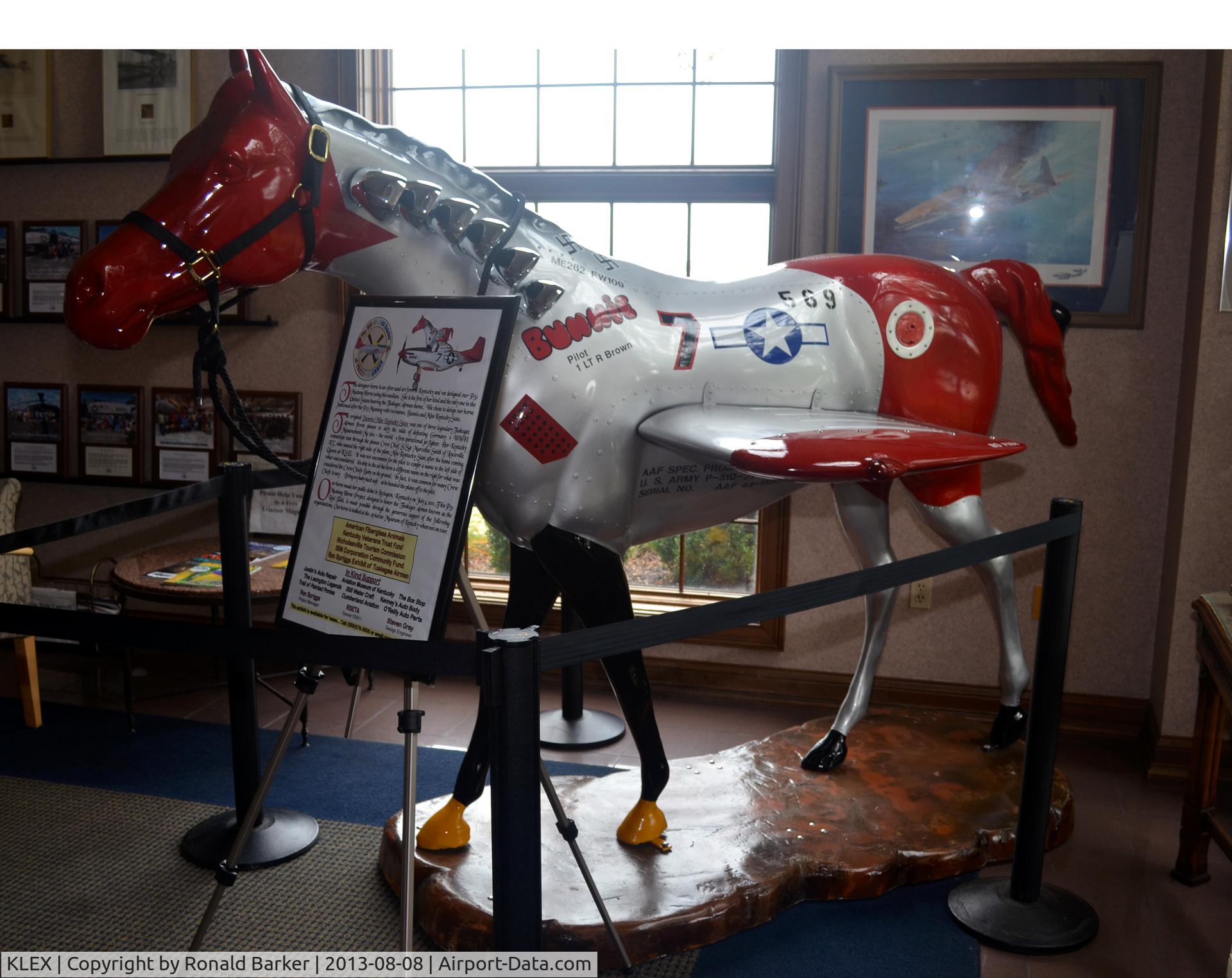 Blue Grass Airport (LEX) - Mustang horse greeter at the Aviation Museum of KY