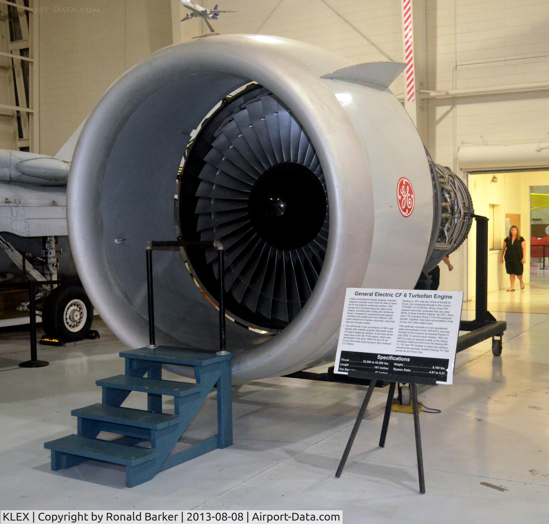 Blue Grass Airport (LEX) - GE CF-6 turbofan engine at the Aviation Museum of KY