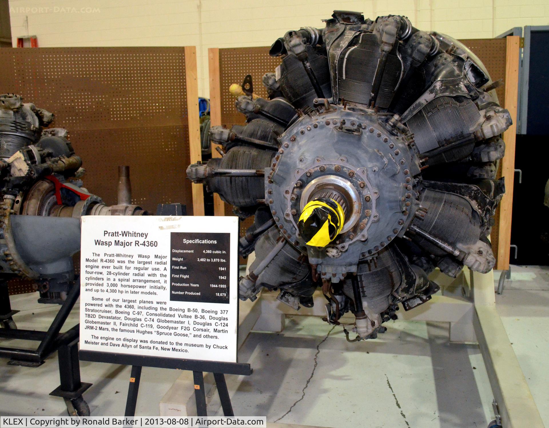 Blue Grass Airport (LEX) - PW R-4360 Wasp Major engine at the Aviation Museum of KY 