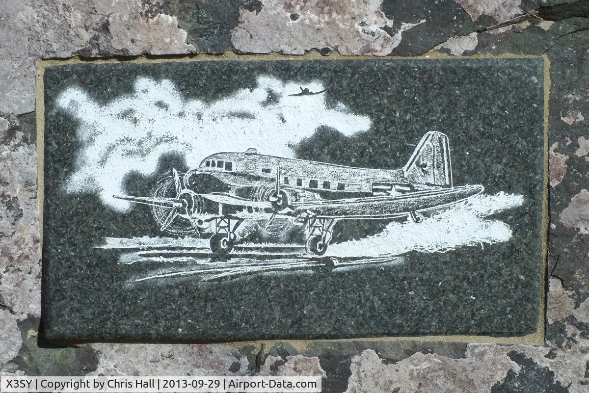 X3SY Airport - Douglas C-47 Skytrain on the memorial at Saltby airfield, which were based there from December 1943 with the USAAF troop carrier squadrons which played major roles in the D-Day landings and Operation Market Garden