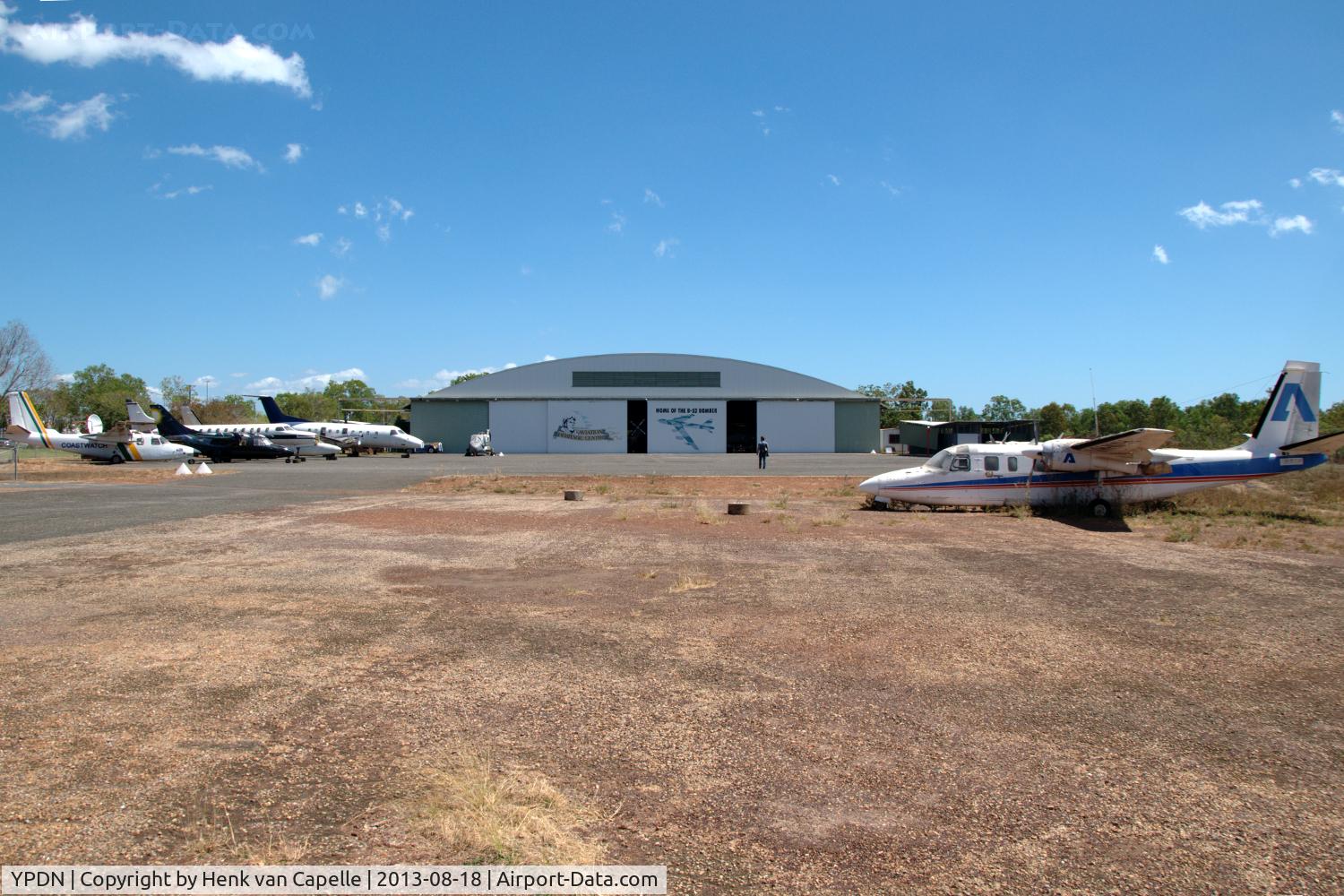 Darwin International Airport / RAAF Darwin (joint use), Darwin, Northern Territory Australia (YPDN) - The platform and hangar, which is home to a.o. a B-52G bomber, of the Australian Aviation Heritage Centre.