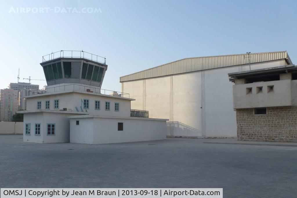 Sharjah International Airport, Sharjah United Arab Emirates (OMSJ) - Old Sharjah airport, first airport in the UAE opened in 1932 servicing Imperial Airways. Subsequently used by the RAF until Dec 1971. Today remain the Air Traffic control tower and a few buildings harbouring a small interesting aviation museum. 