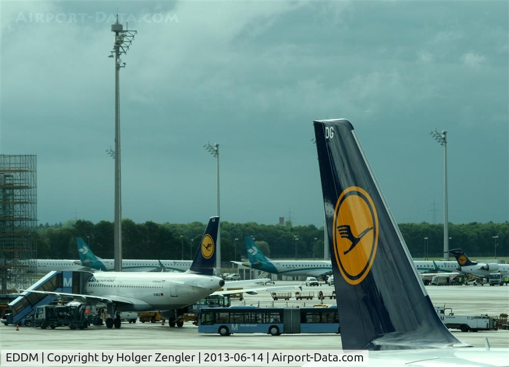 Munich International Airport (Franz Josef Strauß International Airport), Munich Germany (EDDM) - Crowded apron at Terminal 2....
