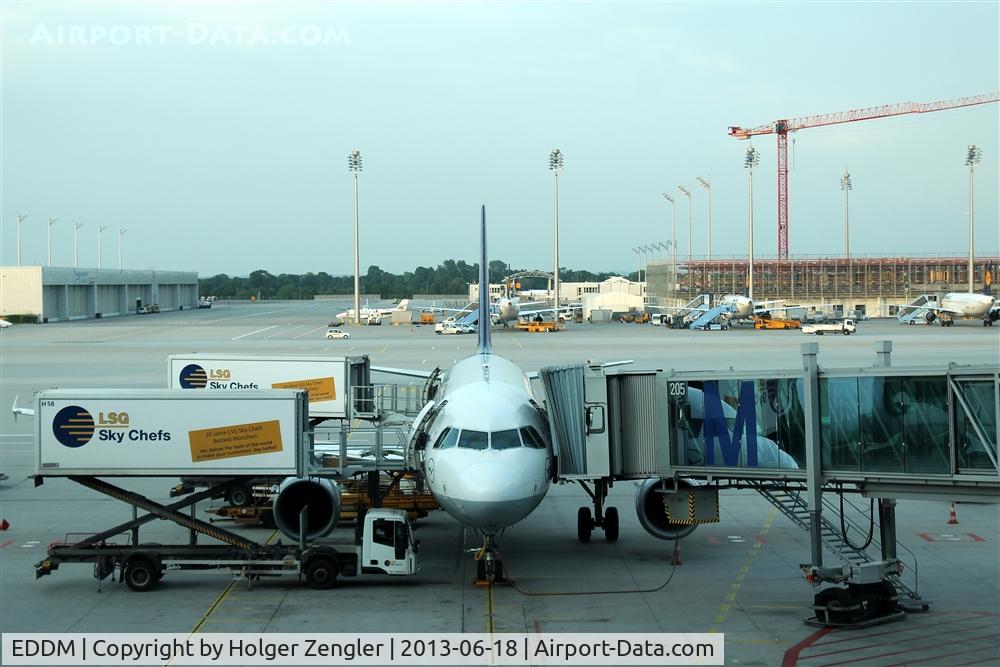 Munich International Airport (Franz Josef Strauß International Airport), Munich Germany (EDDM) - View over stand 205 to eastern parts of MUC.....