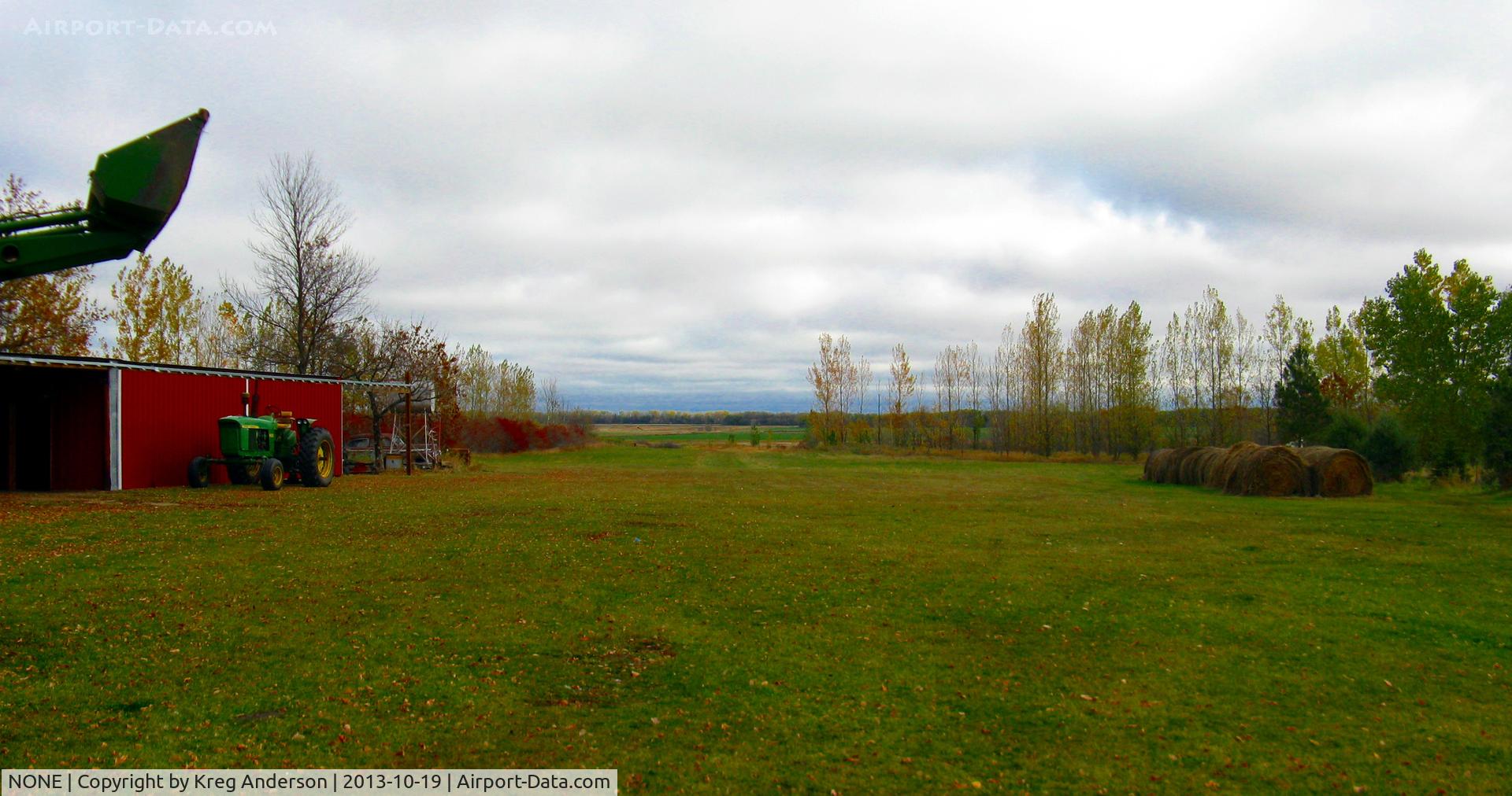 NONE Airport - A view of the runway at the Flying S Ranch in Larimore, ND looking north.