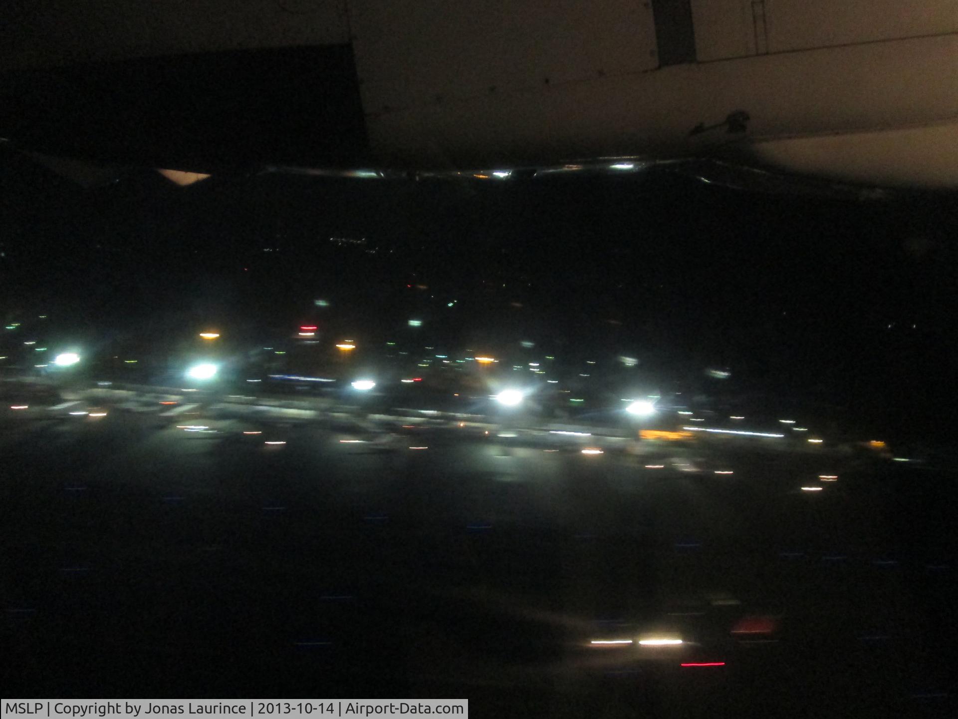 El Salvador International Airport, San Salvador El Salvador (MSLP) - Aerial view by night of the El Salvador International Airport (Comalpa) of San Salvador