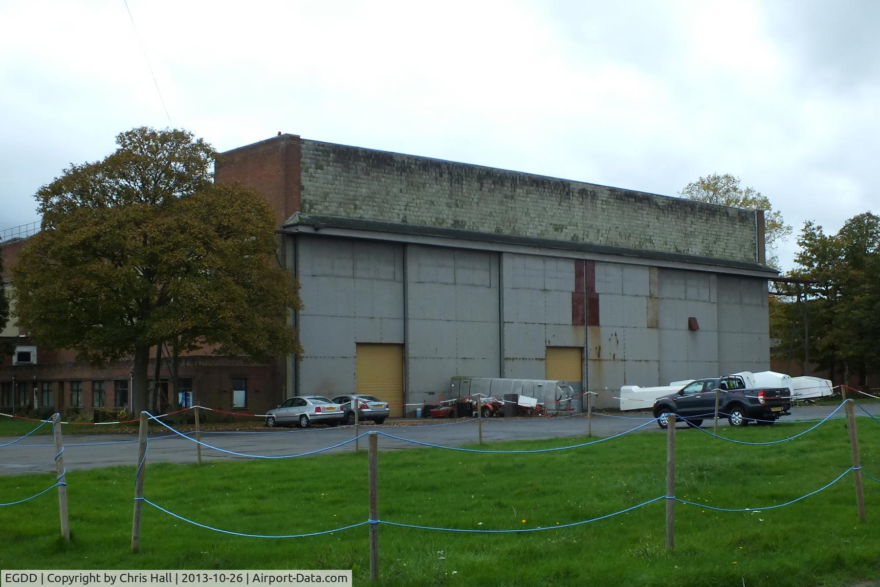 EGDD Airport - one of the two surviving A-type aircraft hangars at RAF Bicester