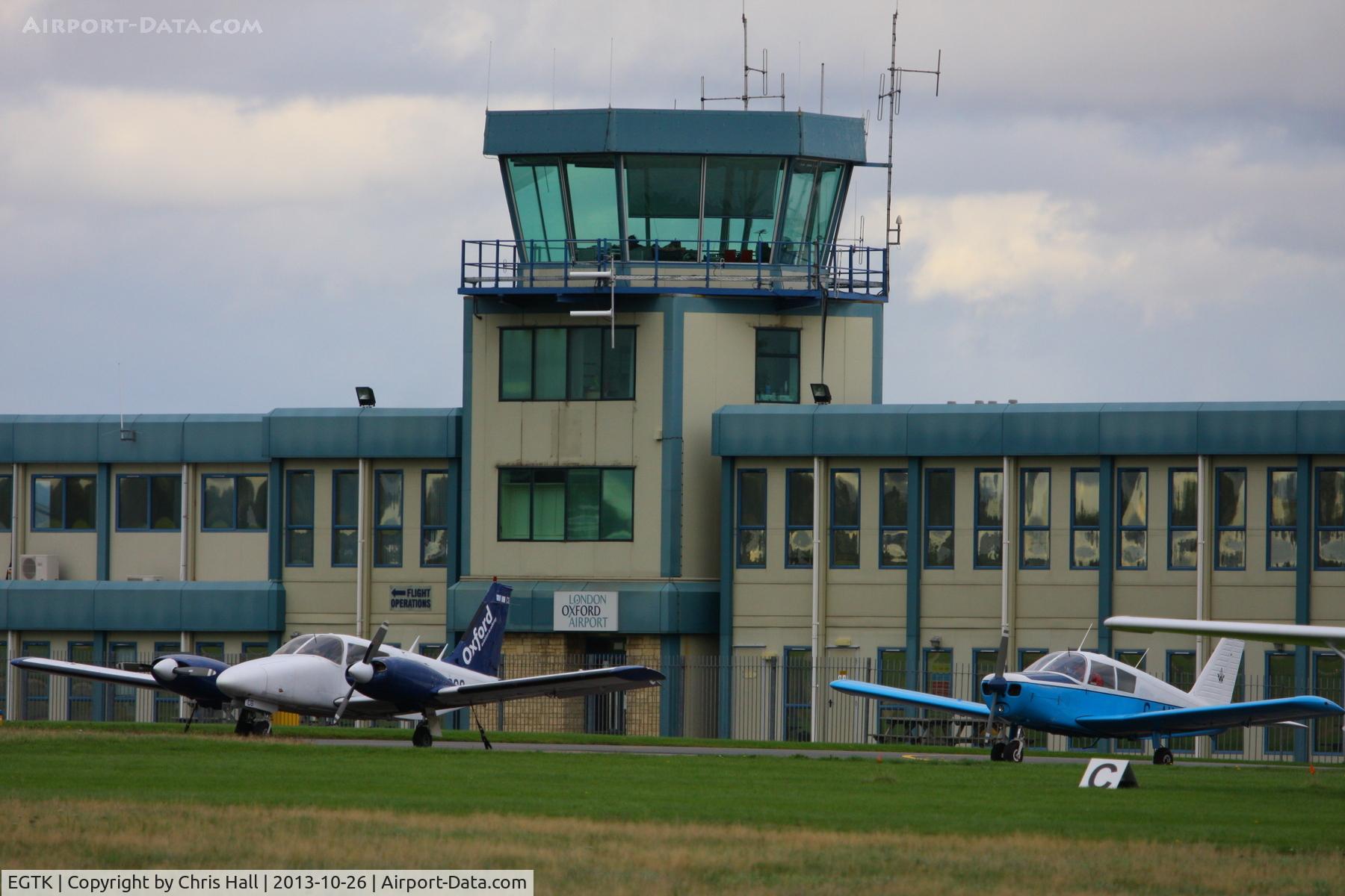 Oxford Airport, Oxford, England United Kingdom (EGTK) - Oxford Airport tower and terminal building