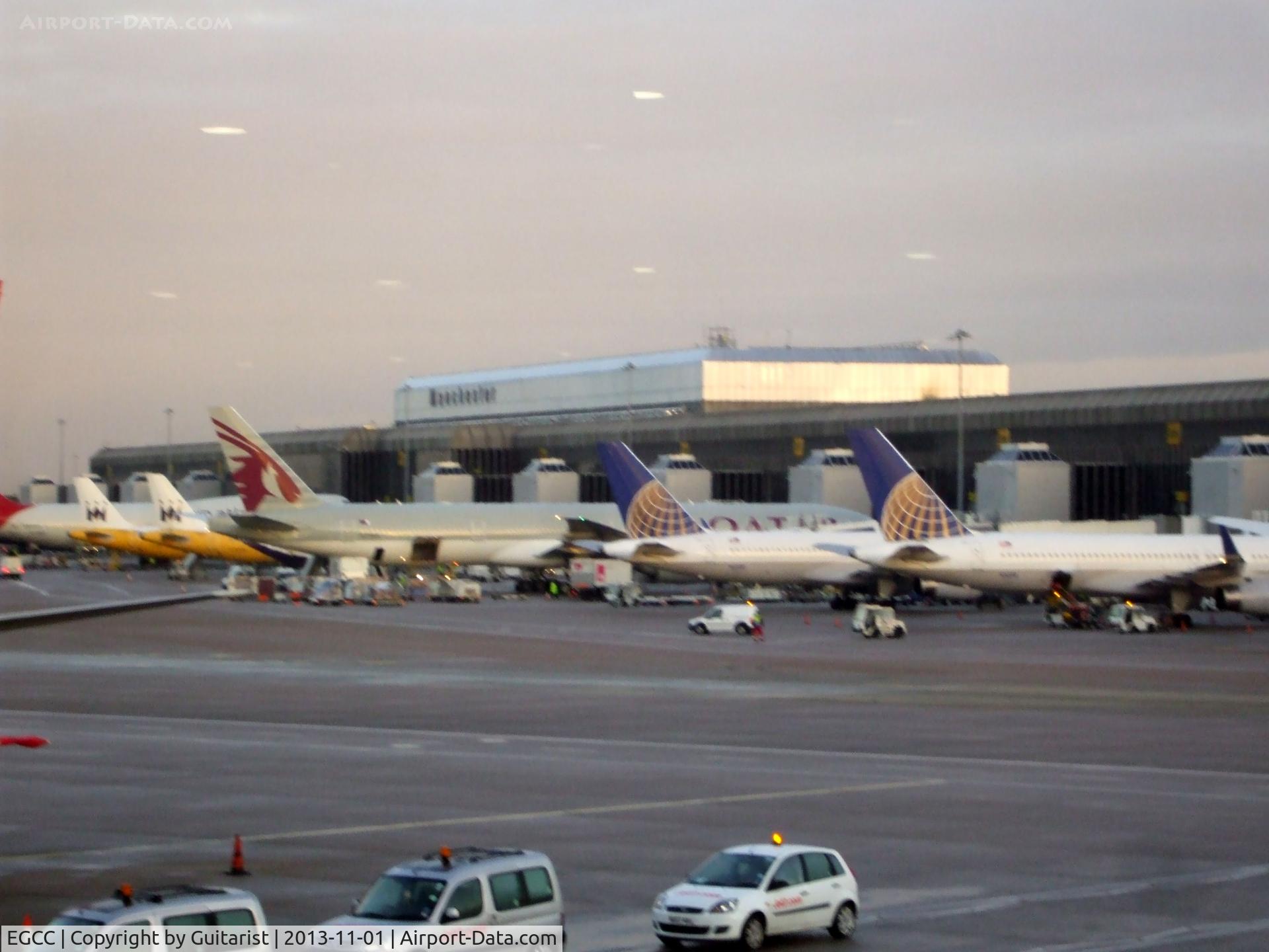Manchester Airport, Manchester, England United Kingdom (EGCC) - The view from T1 at Manchester of T2