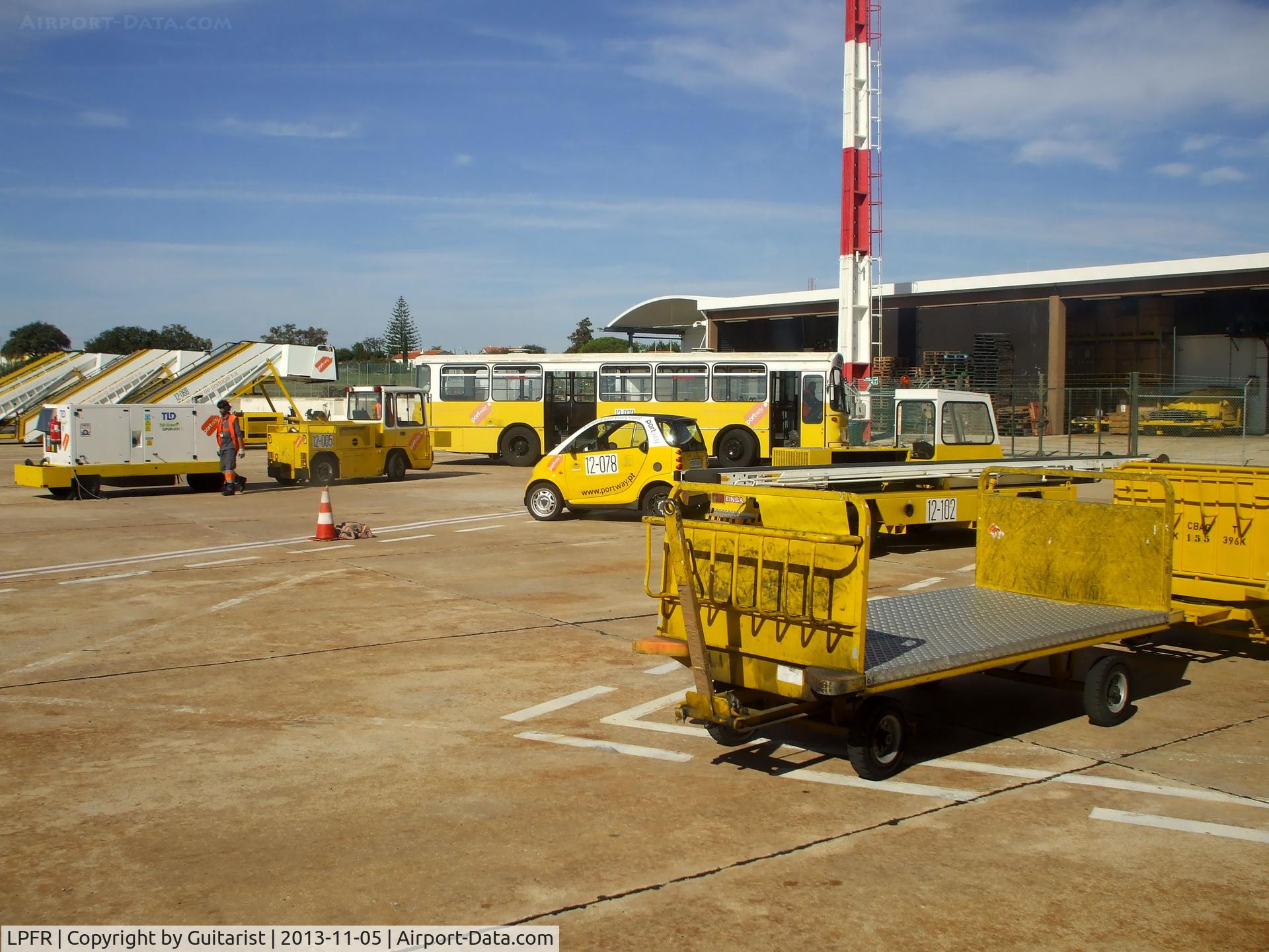 Faro Airport, Faro Portugal (LPFR) - Airport vehicles at Faro