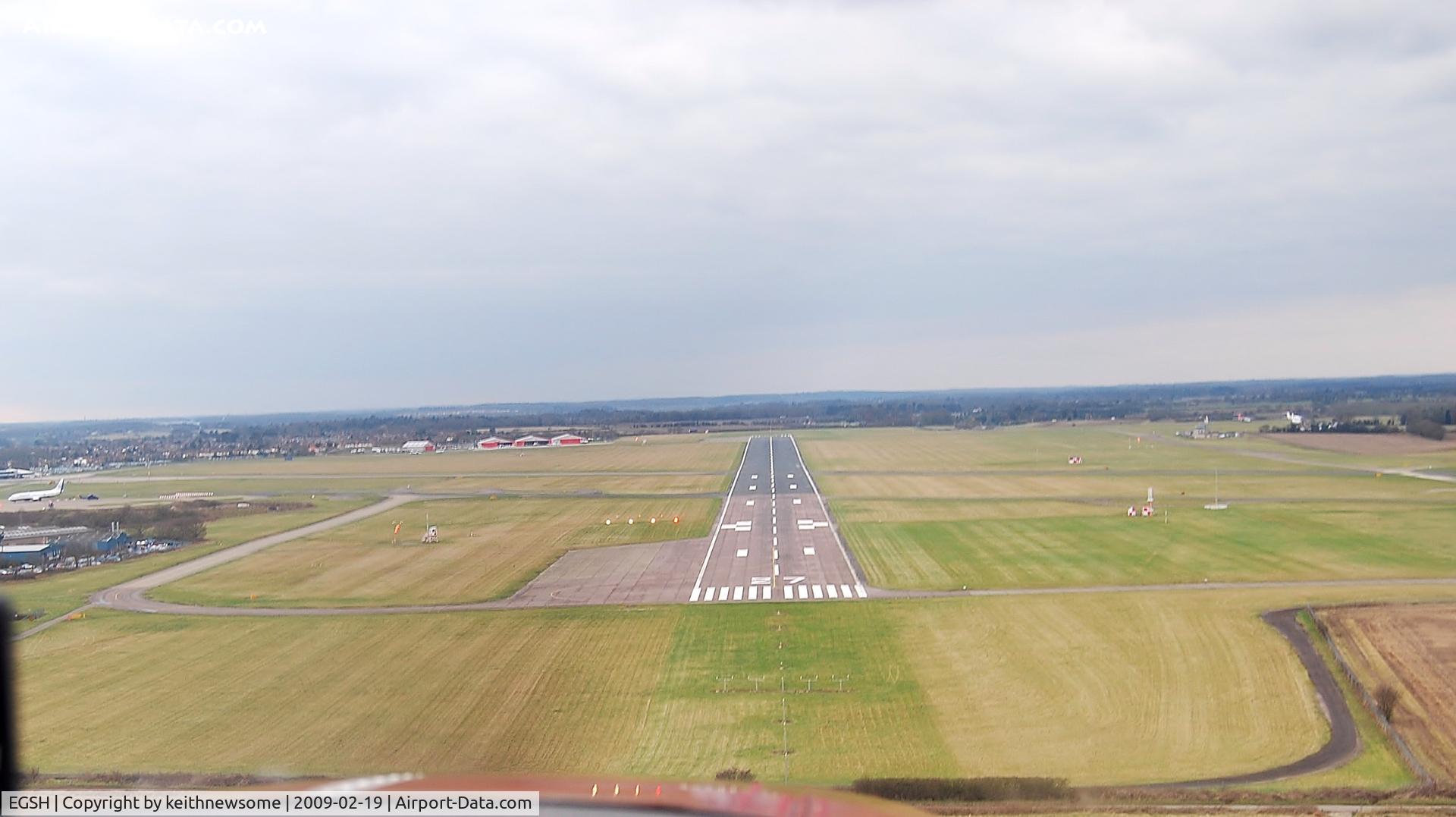 Norwich International Airport, Norwich, England United Kingdom (EGSH) - Landing onto runway 27.