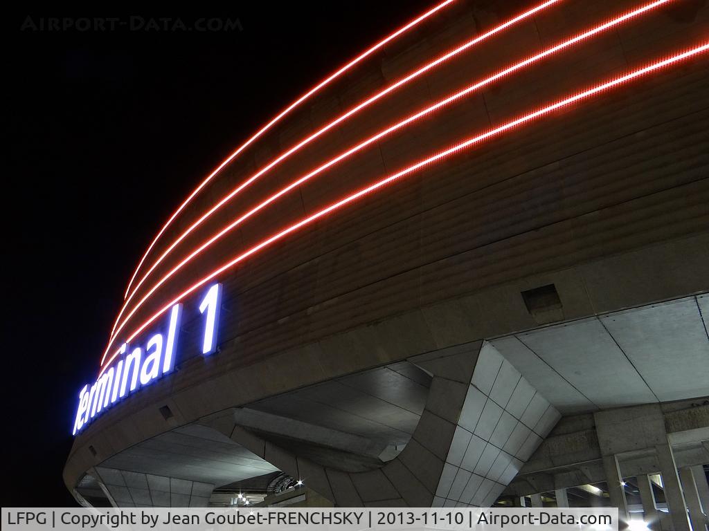 Paris Charles de Gaulle Airport (Roissy Airport), Paris France (LFPG) - CDG T1 by night