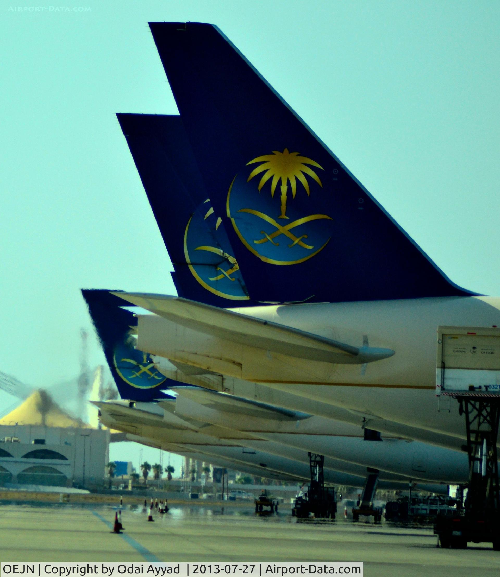 King Abdulaziz International Airport, Jeddah Saudi Arabia (OEJN) - A nice Line up for the Saudi Fleet 