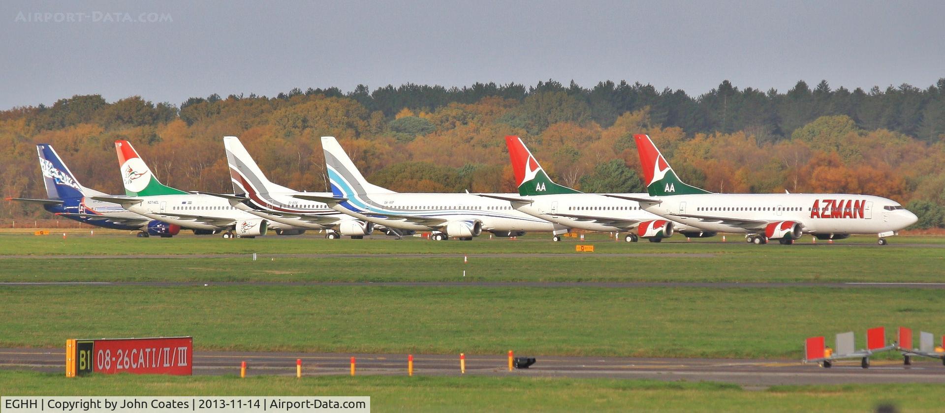 Bournemouth Airport, Bournemouth, England United Kingdom (EGHH) - B737s in temp. storage at European Aviation.