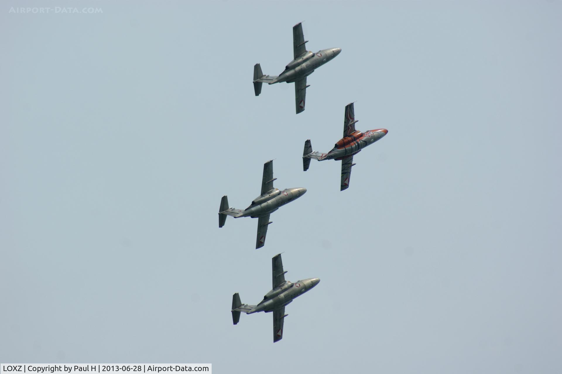LOXZ Airport - Saab 105 Display by Austrian Air Force at Airpower13