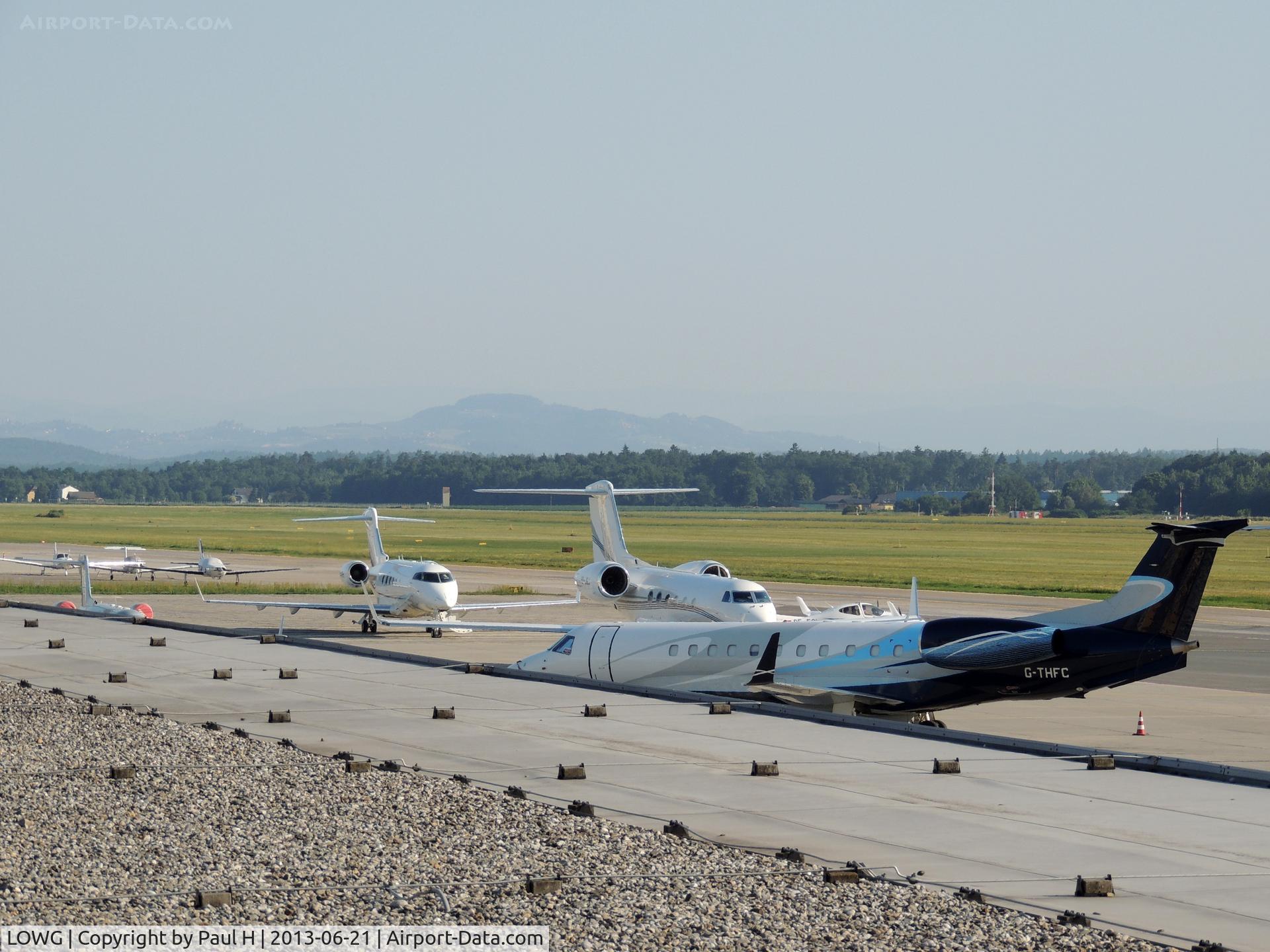 Graz Airport, Graz Austria (LOWG) - Bussines-Jets that brought DJs for the DJ festival, LOWG