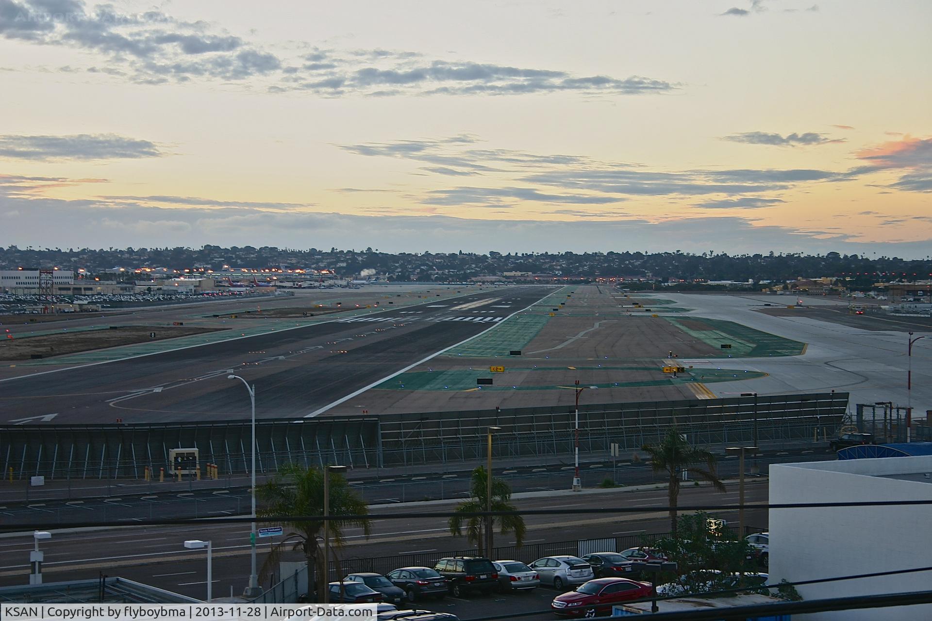 San Diego International Airport, Looking down Runway 27 from a parking garage!