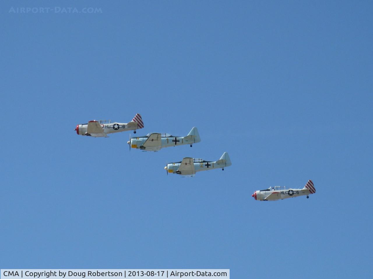Camarillo Airport (CMA) - Condor Squadron fast echelon pass over Rwy 26