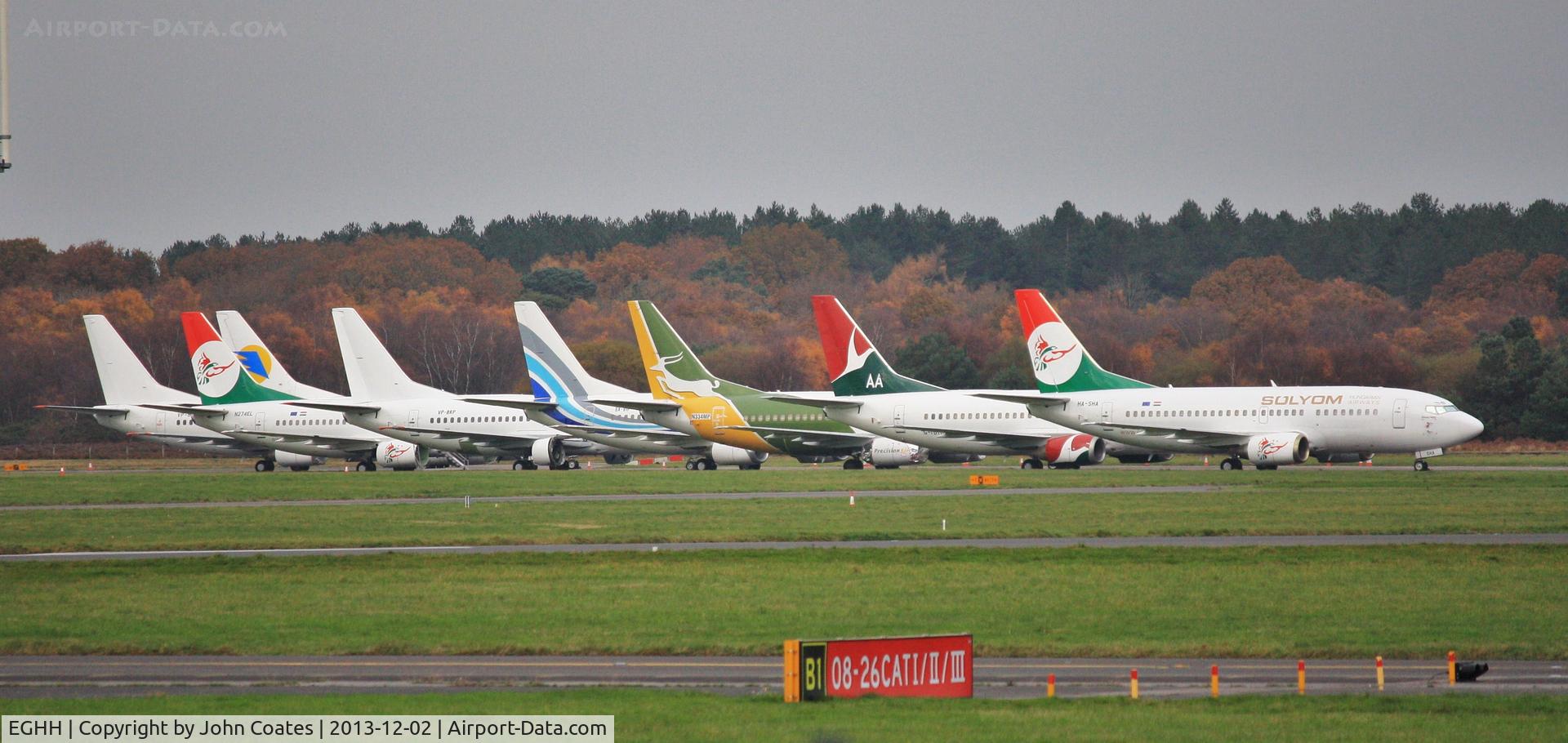 Bournemouth Airport, Bournemouth, England United Kingdom (EGHH) - European Aviation 737 storage area.