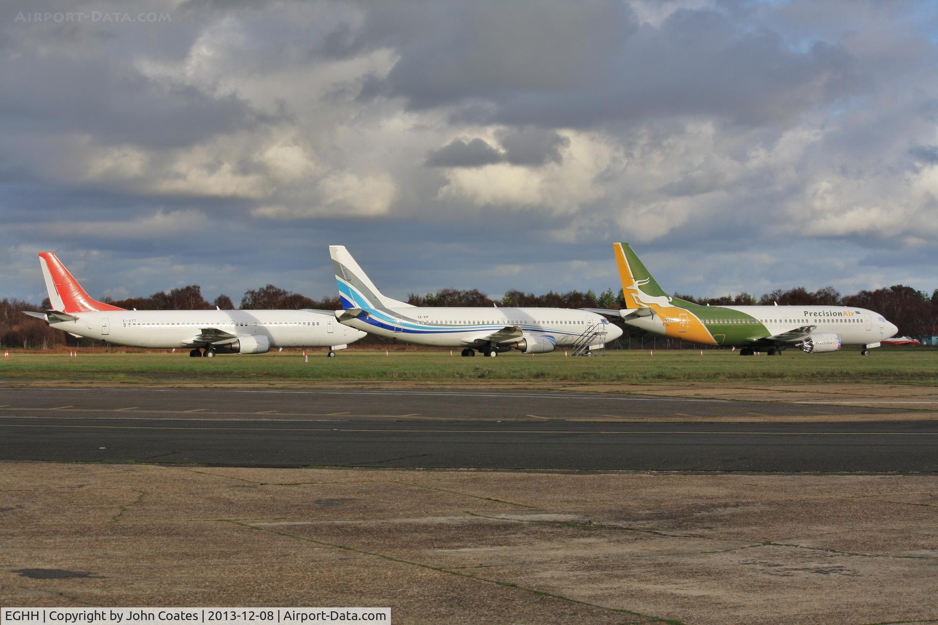 Bournemouth Airport, Bournemouth, England United Kingdom (EGHH) - European storage area with N334MP, SX-VIP and EI-ETT