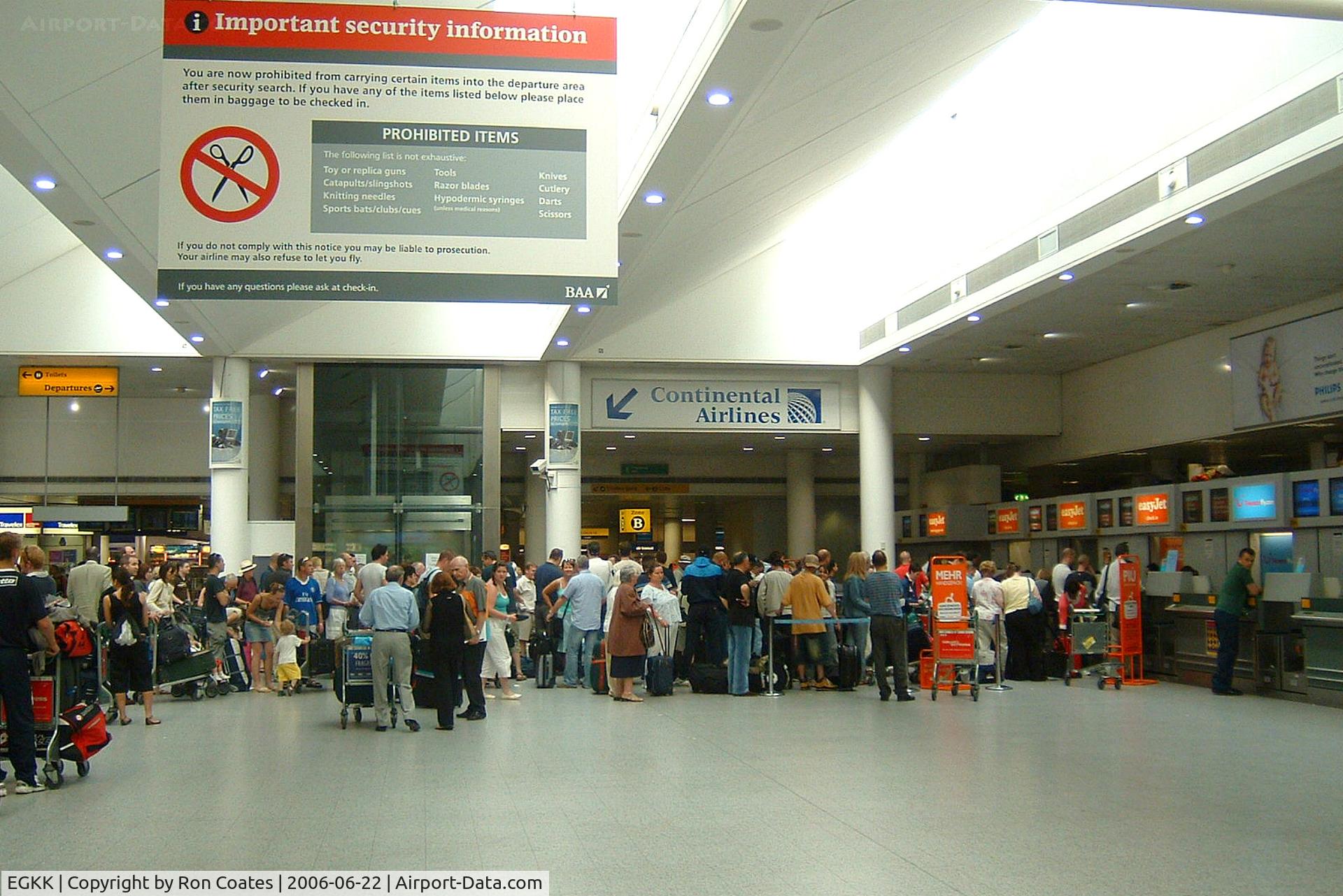 London Gatwick Airport, London, England United Kingdom (EGKK) - Hustle and Bustle at a  departure gate at London's Gatwick Airport