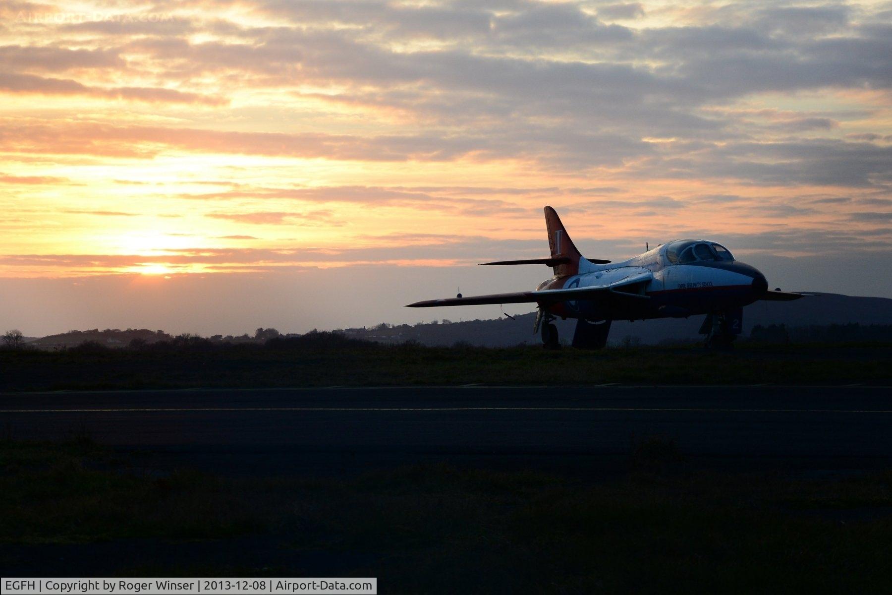Swansea Airport, Swansea, Wales United Kingdom (EGFH) - Winter sundown.