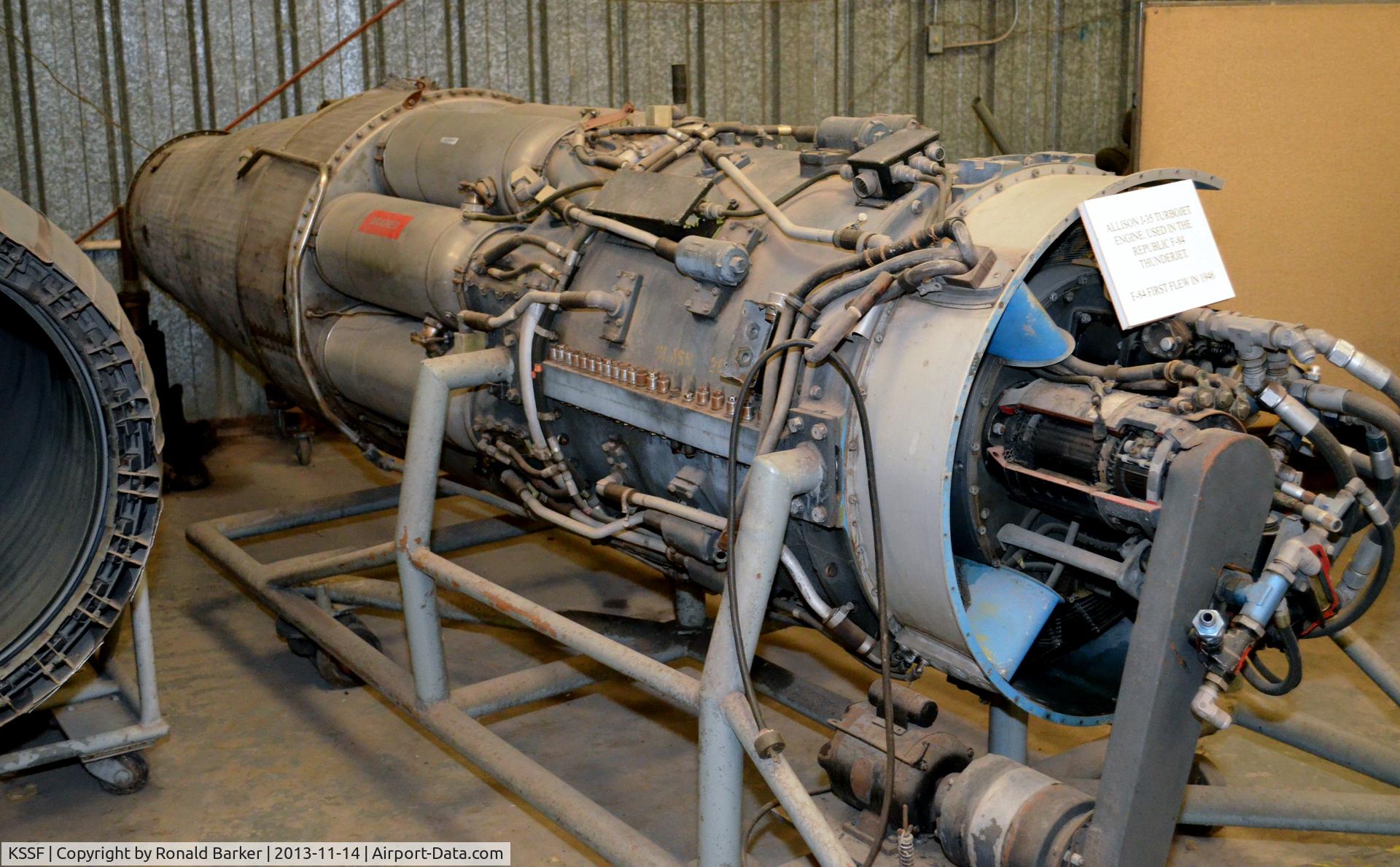 Stinson Municipal Airport (SSF) - Allison J-35 engine for F-84 at Texas Air Museum