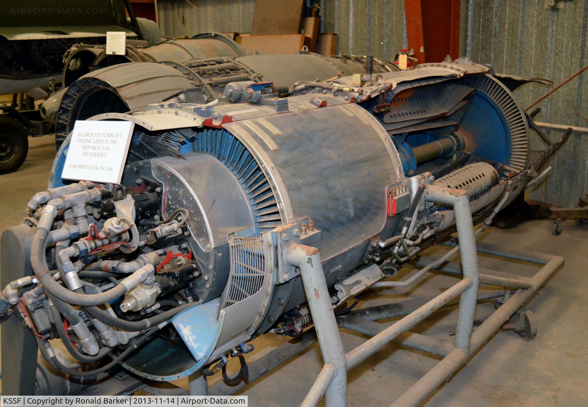 Stinson Municipal Airport (SSF) - Allison J-35 engine for F-84 at the Texas Air Museum