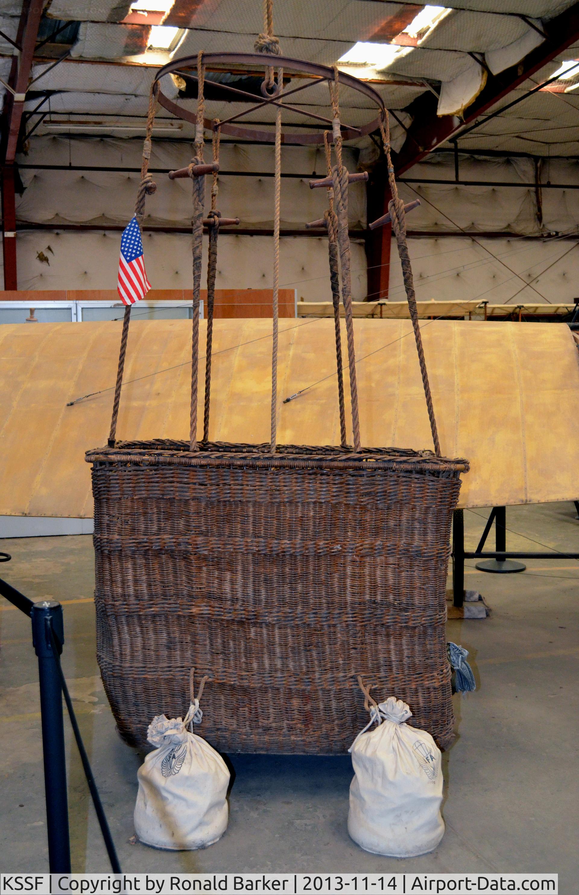 Stinson Municipal Airport (SSF) - Old balloon gondola on display at the Texas Air Museum