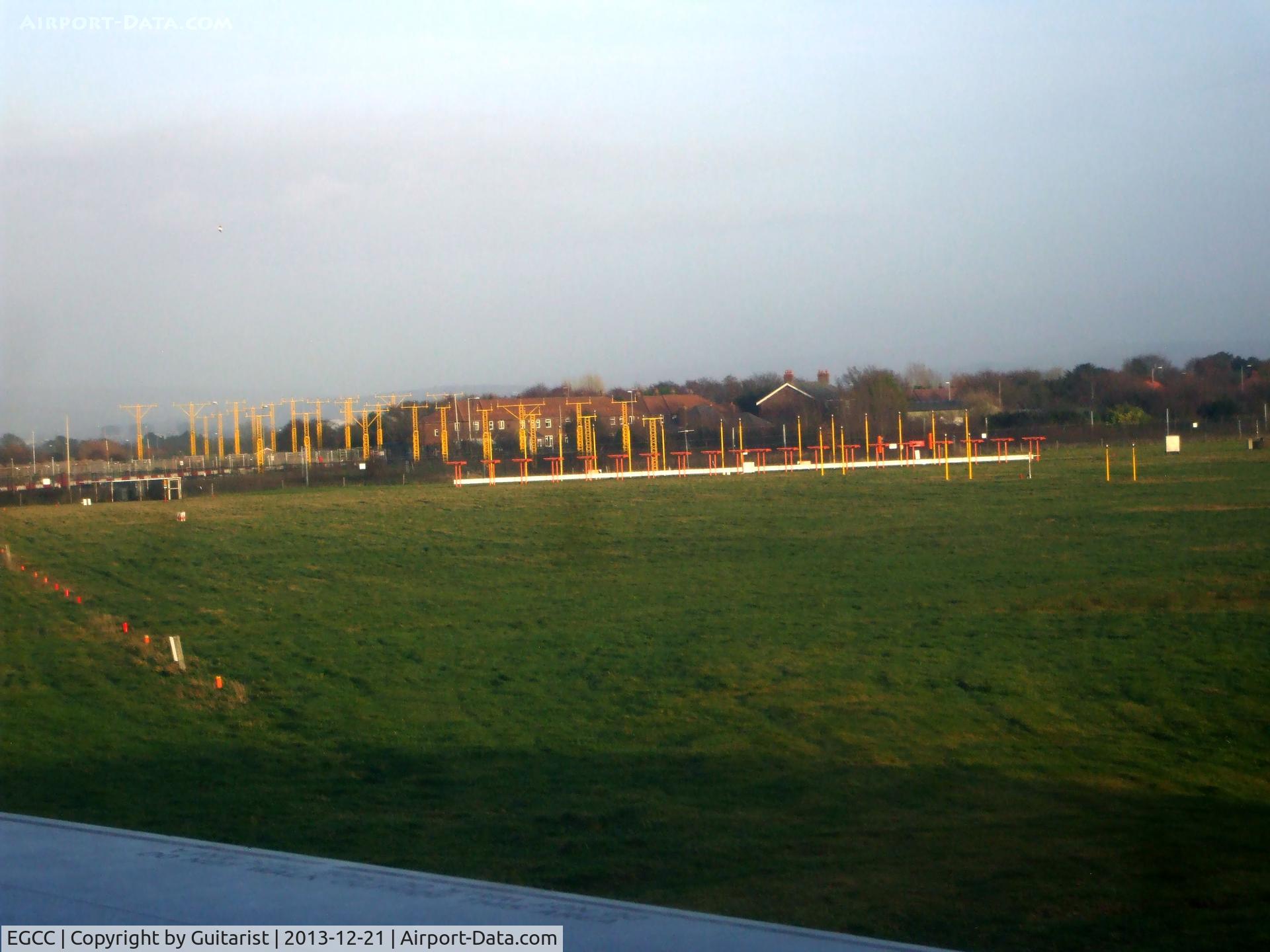 Manchester Airport, Manchester, England United Kingdom (EGCC) - 23R landing lights