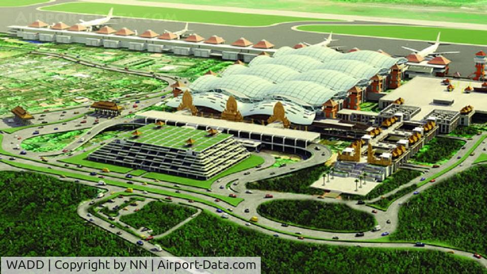 Ngurah Rai Airport (Bali International Airport), Denpasar, Bali (ICAO code also given as WRRR) Indonesia (WADD) - New expansion of Bali / Ngurah Rai International Airport Terminal building (starting operation in October 2013)