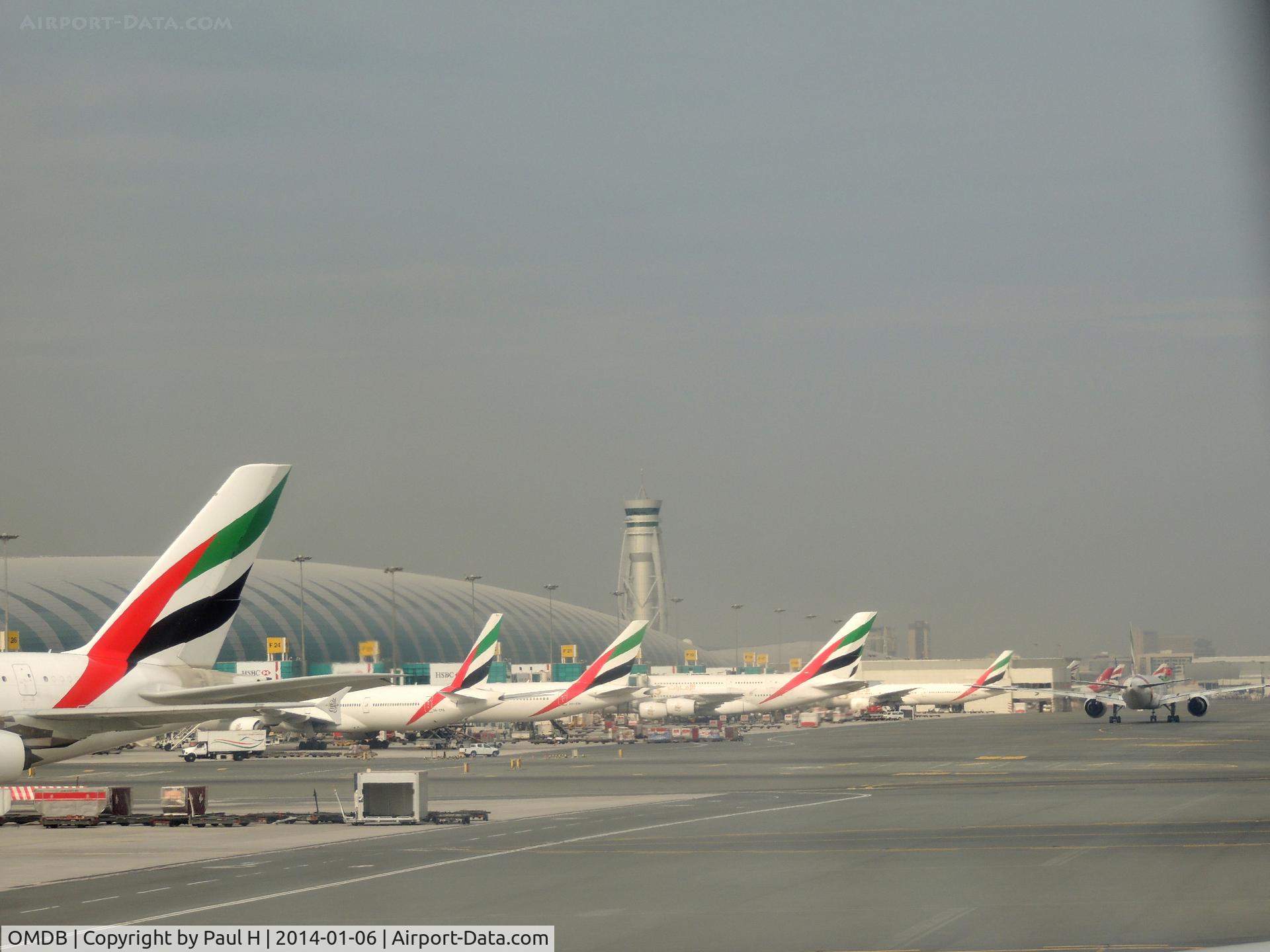 Dubai International Airport, Dubai United Arab Emirates (OMDB) - Nice view on the way from parking position to the runway at DXB