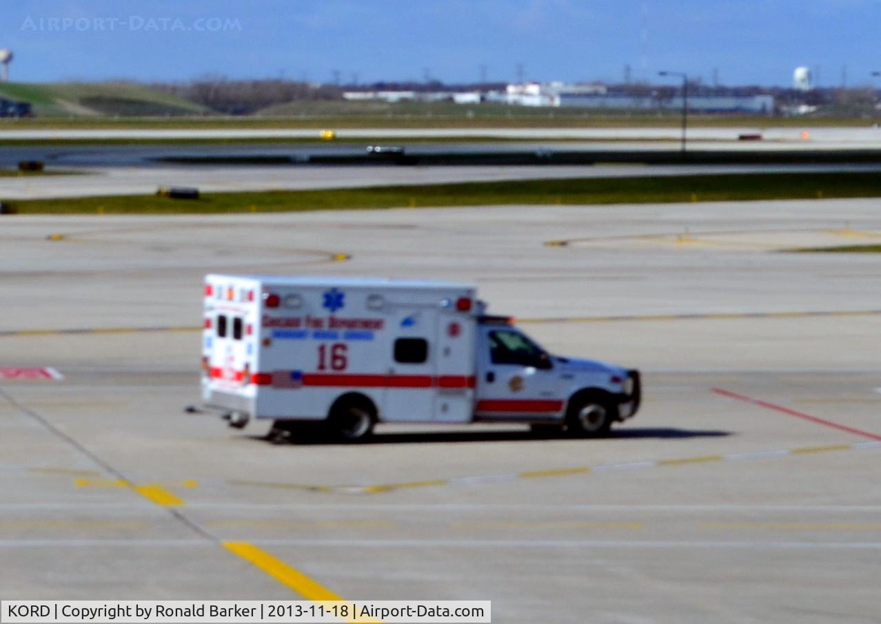 Chicago O'hare International Airport (ORD) - Ambulance on the O'Hare ramp