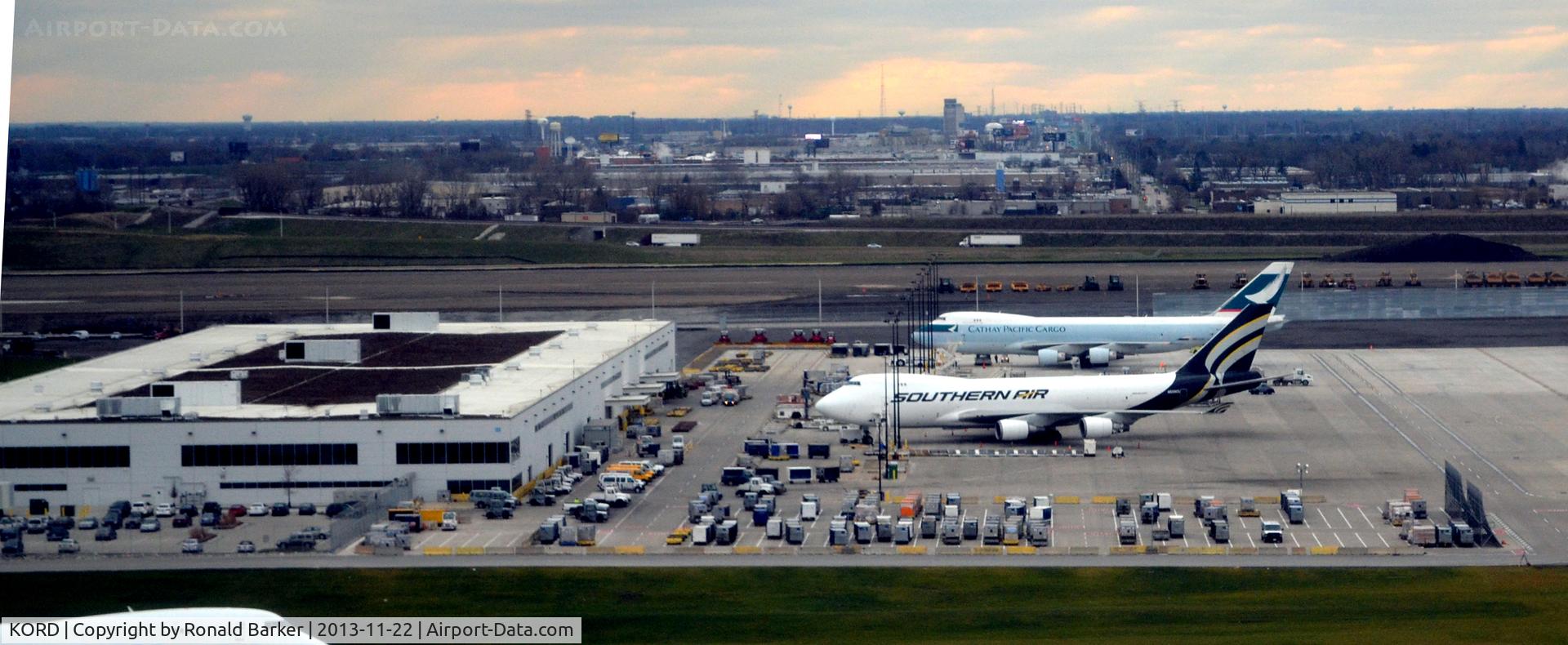 Chicago O'hare International Airport (ORD) - O'Hare cargo ramp with Southern Air and Cathay Pacific Cargo B747 aircraft