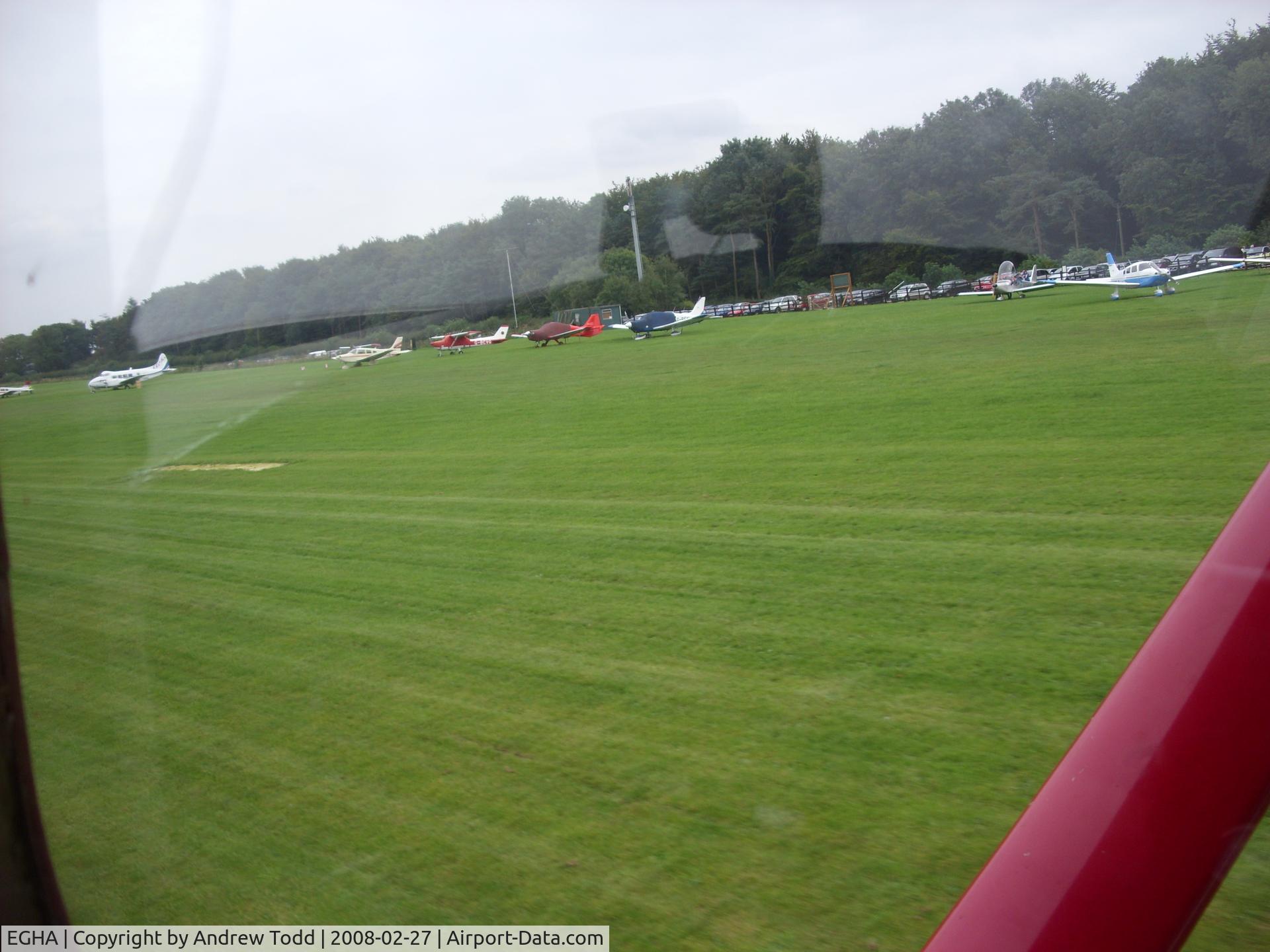 Compton Abbas Airfield Airport, Shaftesbury, England United Kingdom (EGHA) - Touch down runway 08 with Cessna 150 G-ATNL