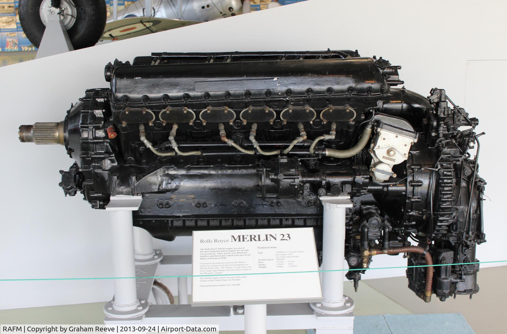 RAFM Airport - Rolls Royce Merlin 23. On display at the RAF Museum, Hendon.