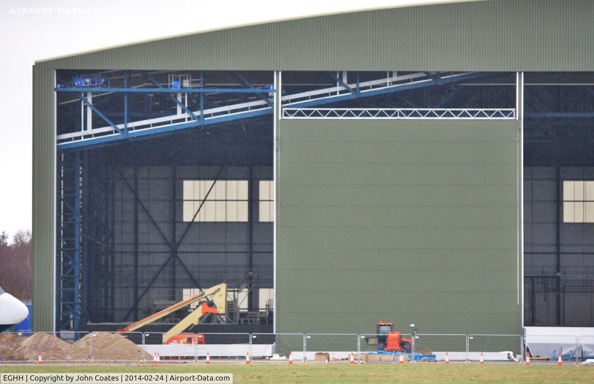 Bournemouth Airport, Bournemouth, England United Kingdom (EGHH) - Hangar for expected B748BBJ progressing well