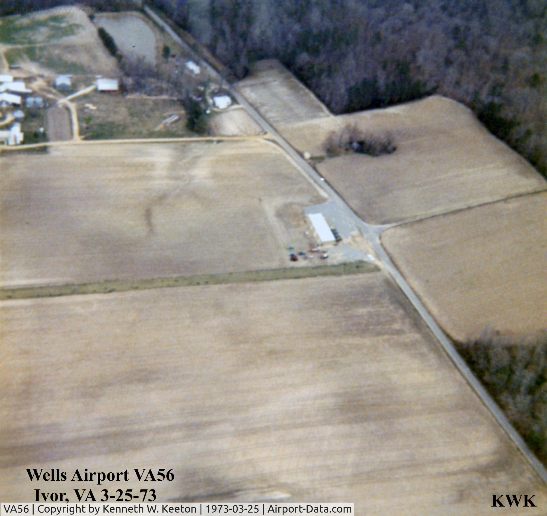 Wells Airport (VA56) - Wells Airport VA56 Ivor, VA
Photo by Kenneth W. Keeton 3-25-73