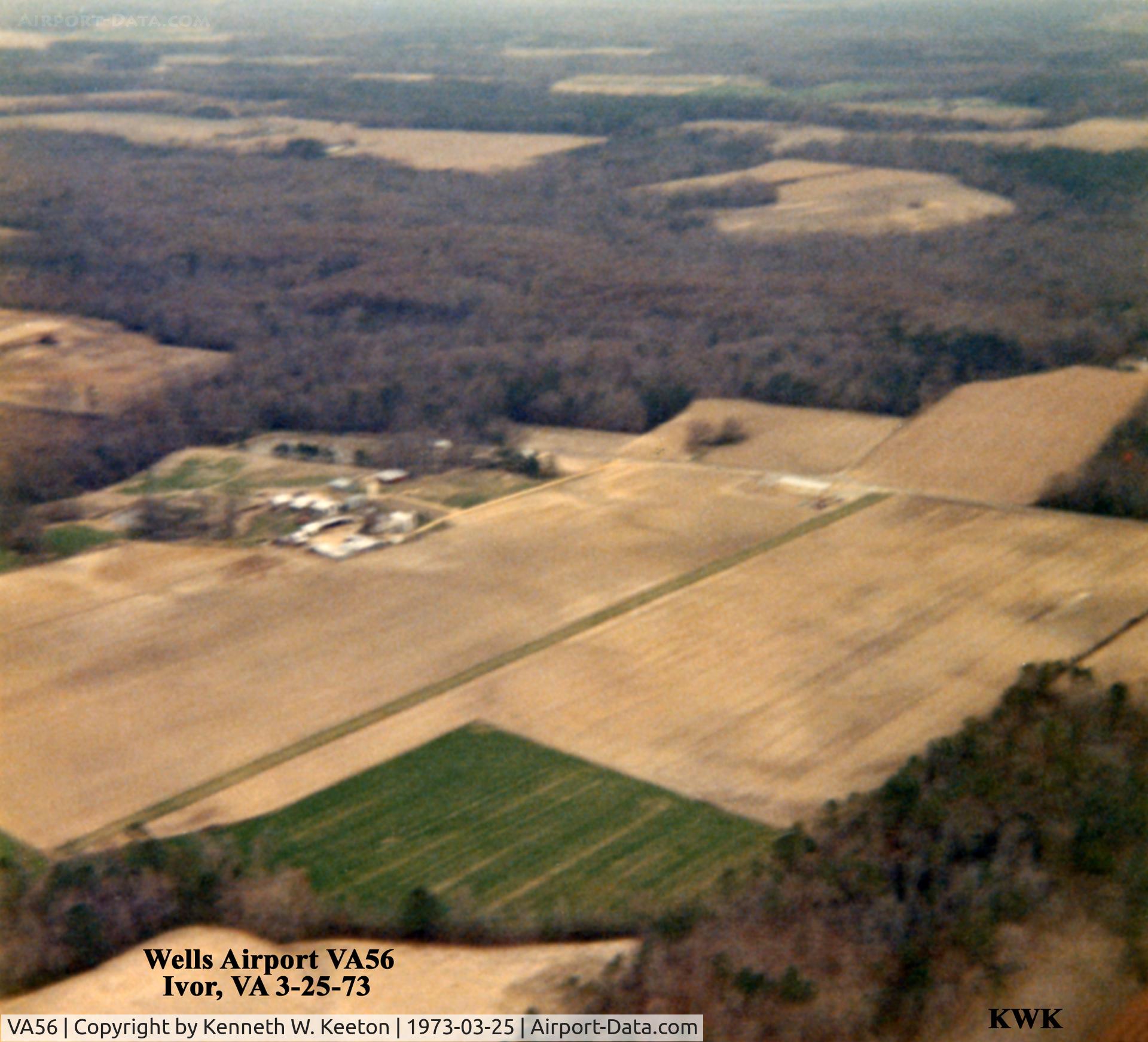 Wells Airport (VA56) - Wells Airport VA56 Ivor, VA
Photo by Kenneth W. Keeton 3-25-73