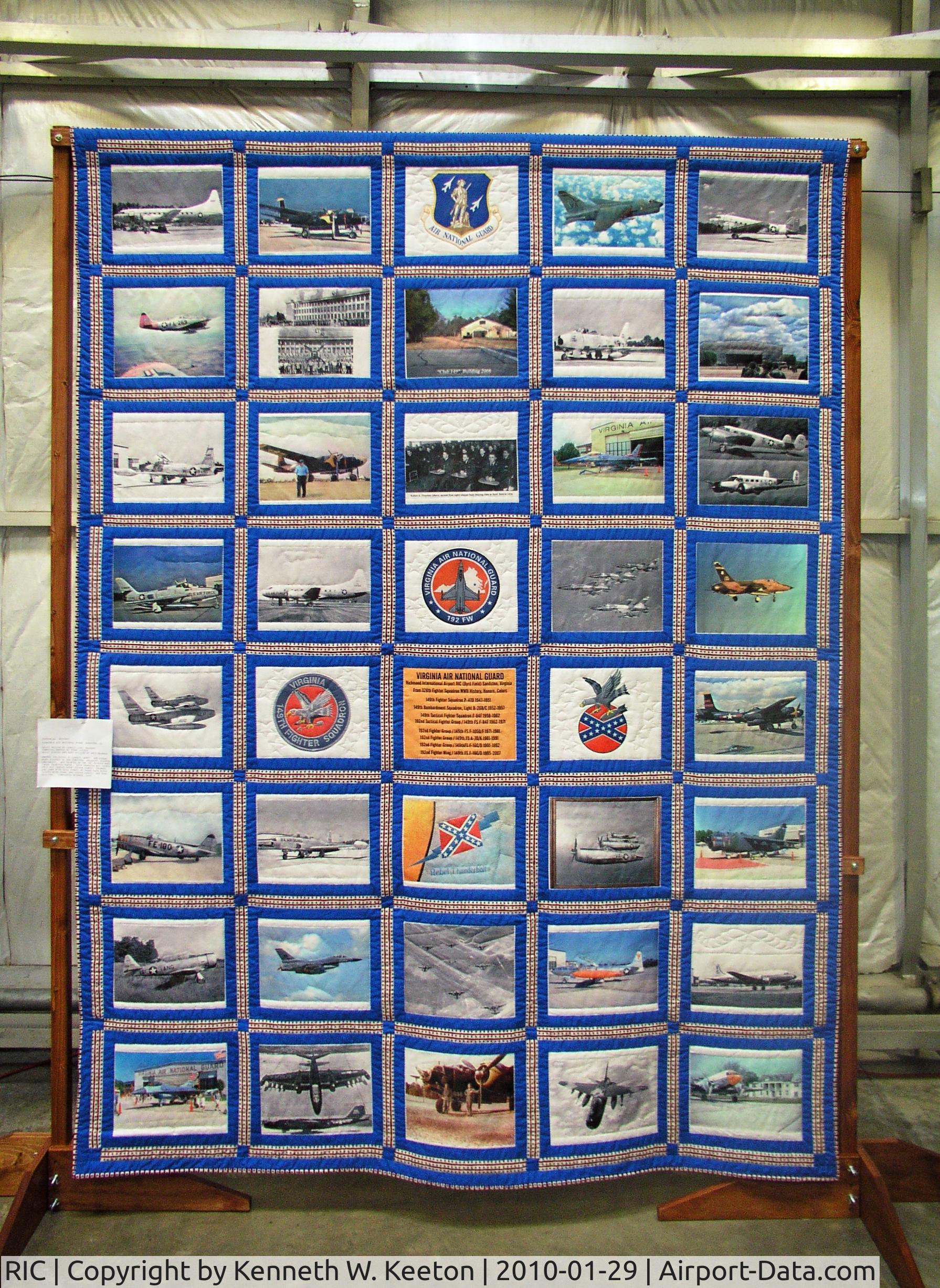 Richmond International Airport (RIC) - RIC, Virginia Aviation Museum, Virginia Air National Guard Quilt. Photo by Kenneth W. Keeton 1-29-2010.